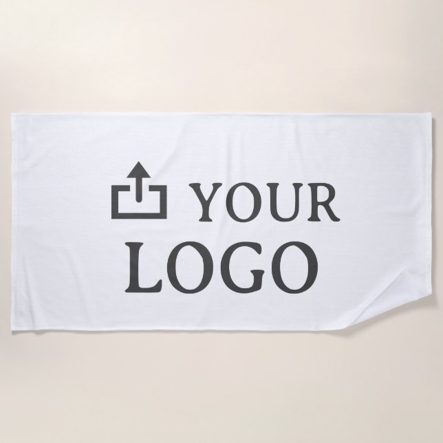 Serviette De Plage Logo de société personnalisé  (Devant)