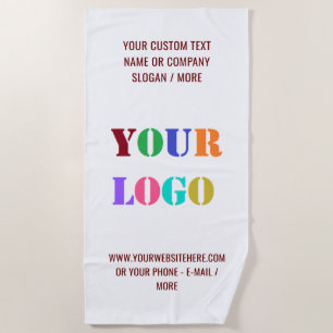 Serviette De Plage Logo de votre entreprise et texte promotionnel Bea