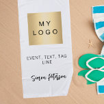 Serviette De Plage Logo d'entreprise de signature de nom blanc noir<br><div class="desc">Un arrière - plan transparent. Personnalisez et ajoutez votre logo d'entreprise,  un texte (ou supprimez si vous ne le souhaitez pas) votre nom. Texte noir. Arrière - plan transparent pour que vous puissiez ajouter la couleur de votre marque.</div>