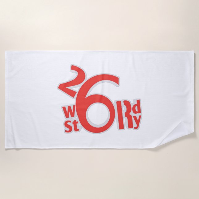 Serviette De Plage logo d'histoire de 26 mots (Devant)