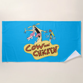 Serviette De Plage Logo graphique de Cow et Chicken