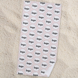 Serviette De Plage Logo Motif Business Promotion Blush Pink