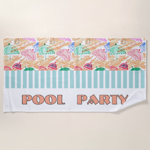 Serviette De Plage Logo POOL PARTY