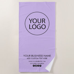 Serviette De Plage Logo professionnel et entreprise de texte violet