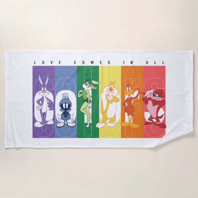 Serviette De Plage LOONEY TUNES™ - L'Amour Vient Dans Toutes Les Coul (Devant)