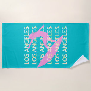 Serviette De Plage Los Angeles Travel Art, Californie, Amateurs de Su