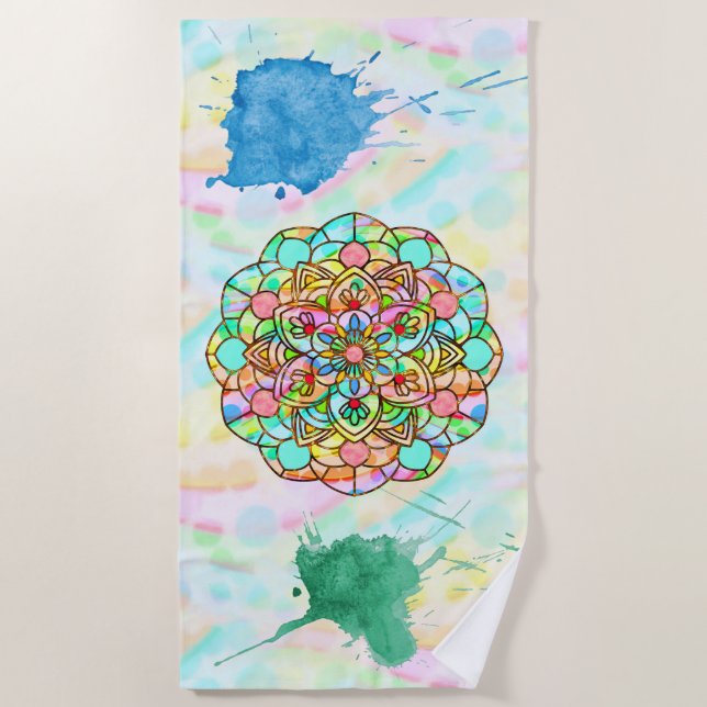 Serviette De Plage Lotus Mandala (Devant)