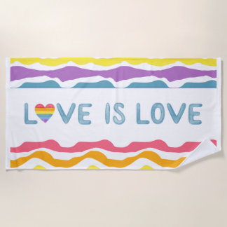 Serviette De Plage Love is Love Rainbow Beach Towel