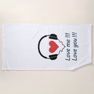 SERVIETTE DE PLAGE LOVE ME LOVE YOU