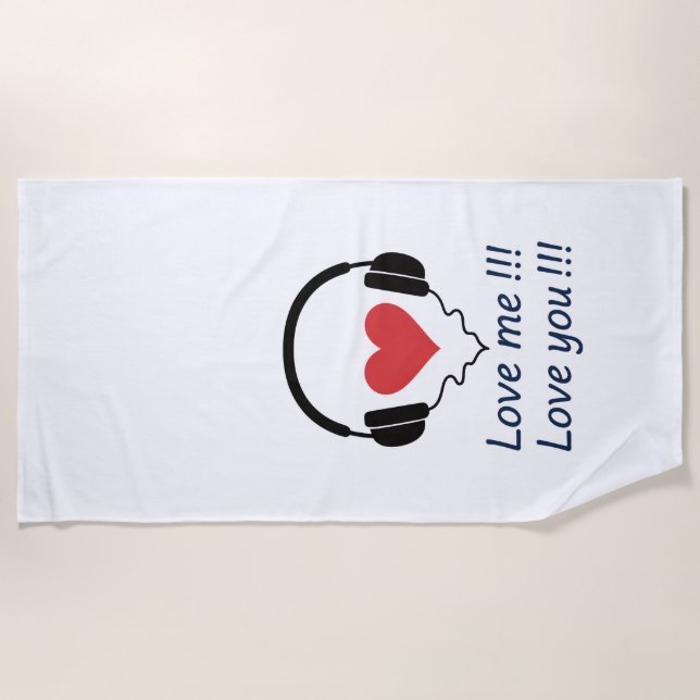 SERVIETTE DE PLAGE LOVE ME LOVE YOU (Devant)