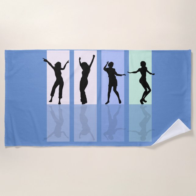 Serviette de plage "LOVE TO DANCE". (Devant)