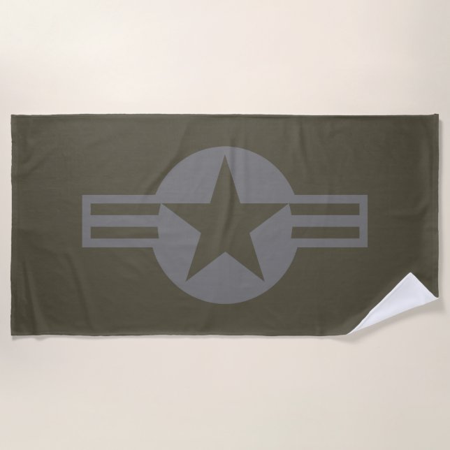 Serviette De Plage Low Visibility Grey Roundel of the US Air Forces (Devant)