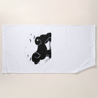 Serviette De Plage Lowchen Dog � Halloween Moon Silhouette Classic T-