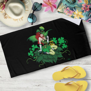 Serviette De Plage Luck Irish Fairy Green
