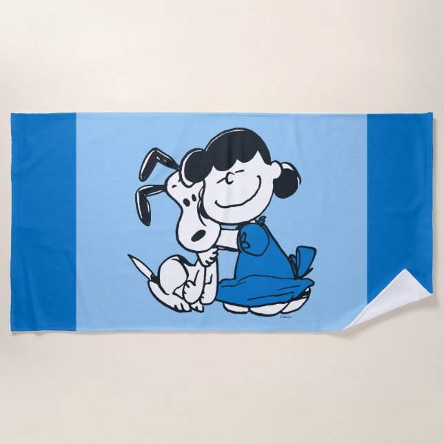 Serviette De Plage Lucy Hugging Snoopy (Devant)