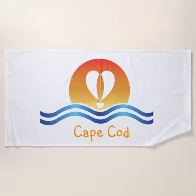 Serviette De Plage Luffers Sunset_Heart-Shaped Sail_Cape Cod (Devant)