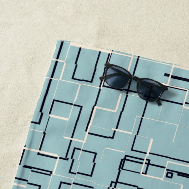 Serviette De Plage Lumière tamisée élégante Turquoise (En situation)