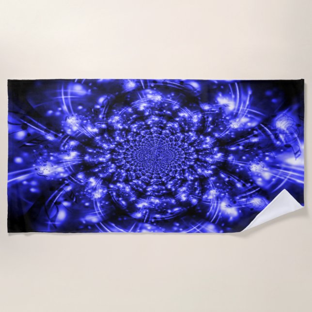Serviette De Plage Lumières scintillantes bleues (Devant)