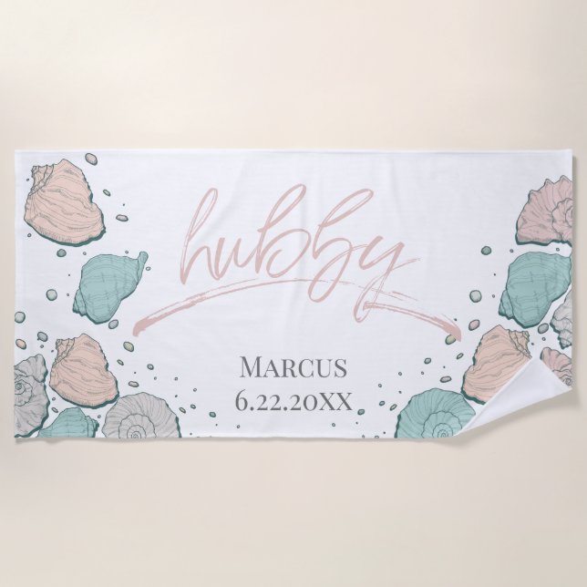 Serviette De Plage Lune de miel - HUBBY Coral Seashells (Devant)