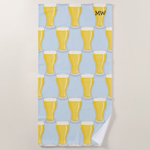 Serviette De Plage Lunettes de bière - Personnaliser avec vos initial