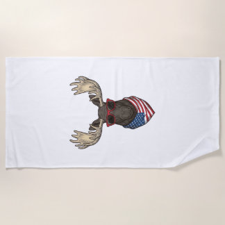 Serviette De Plage Lunettes de soleil de l'élan patriotique Conceptio