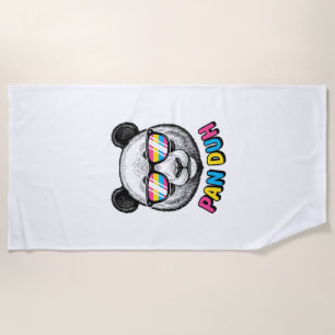 Serviette De Plage Lunettes de soleil de Panda drôle Vintage Gravure