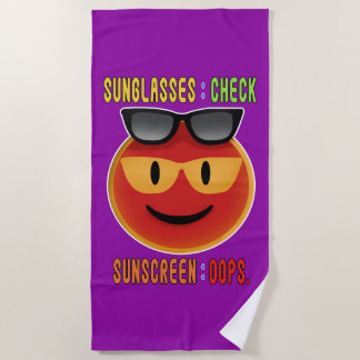 Serviette De Plage Lunettes de soleil Emoji Mishap