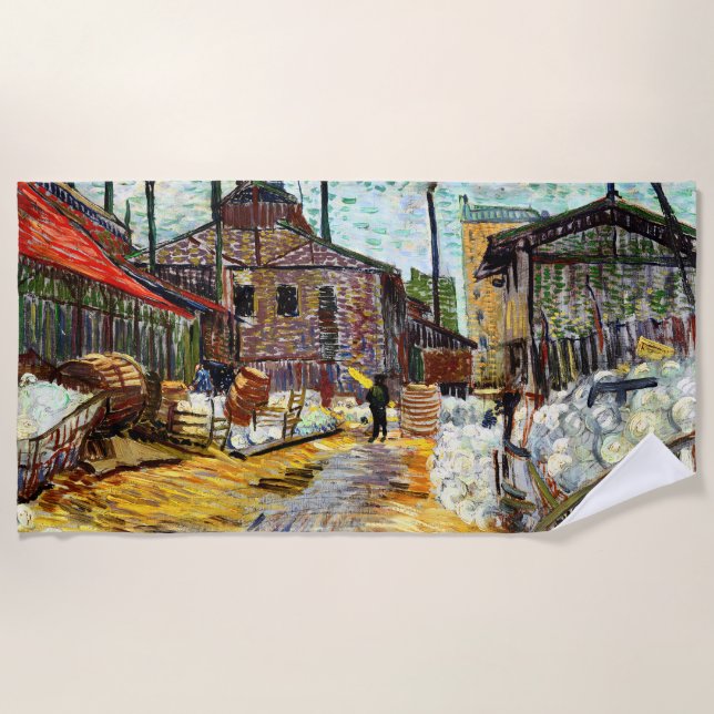 Serviette De Plage L'Usine (1887) par Vincent Van Gogh (Devant)
