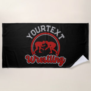 Serviette De Plage Lutter AJOUTER LE NOM Grappe Champion d'équipe