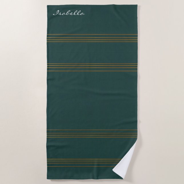 Serviette De Plage Luxury Linen Popular Green Gold Texture Collection (Devant)
