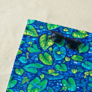 Serviette De Plage Lys de vache, étang d'été de Spatterdock Modèle fl