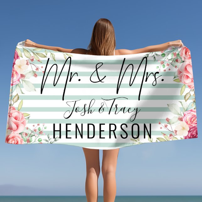 Serviette De Plage M. et Mme, Couples mariage cadeau, Anniversaire ca (Mr and Mrs, Couples wedding gift, Anniversary gift Beach Towel)