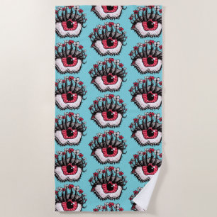 Serviette De Plage Macabre Eye Melt Déplaisant Psychedélique Dark Art