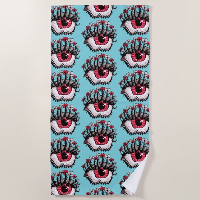 Serviette De Plage Macabre Eye Melt Déplaisant Psychedélique Dark Art (Devant)