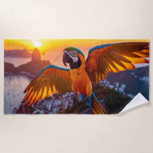 Serviette De Plage Macaw Rio de Janeiro (Devant)