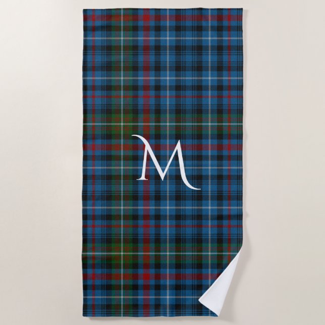 Serviette De Plage MacDonald Tartan Plaid Monogrammed Beach Towel (Devant)