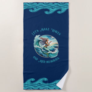 Serviette De Plage Magie de la Sirène : Plongez dans des Vagues de So