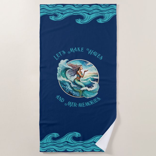 Serviette De Plage Magie de la Sirène : Plongez dans des Vagues de So (Devant)