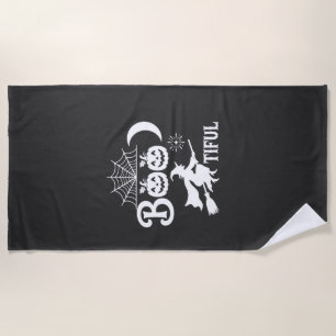 Serviette De Plage Magnifique conception de sorcière de Halloween Moo