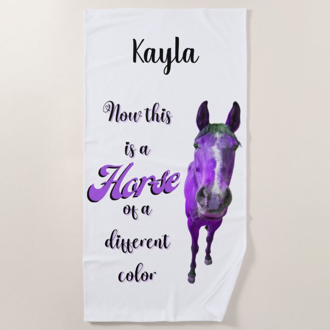 Serviette De Plage Maintenant C'est Un Cheval De Couleur Différente V (Devant)