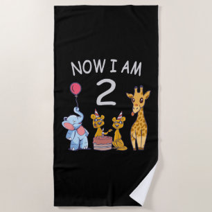 Serviette De Plage Maintenant, j'ai 2 ans 2e anniversaire au Zoo