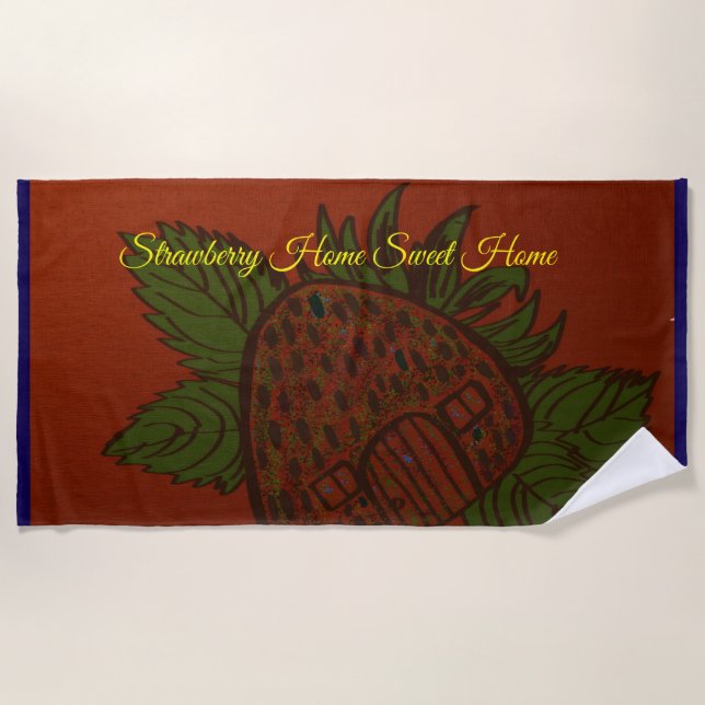 Serviette De Plage Maison de Fraise Doux Domicile  (Devant)