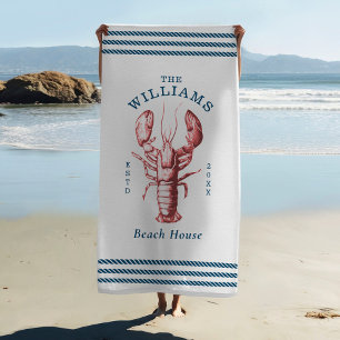 Serviette De Plage Maison de plage du homard côtier