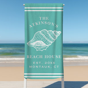 Serviette De Plage Maison de plage familiale Coquille de Conque Côtiè