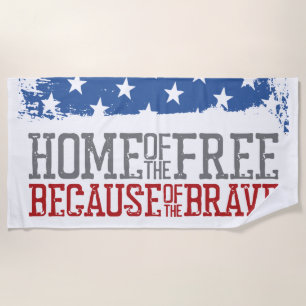 Serviette De Plage Maison des libres grâce aux braves drapeau américa