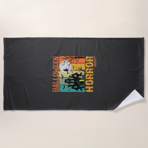 Serviette De Plage Maison hantée de la nuit d'horreur d'Halloween Vec