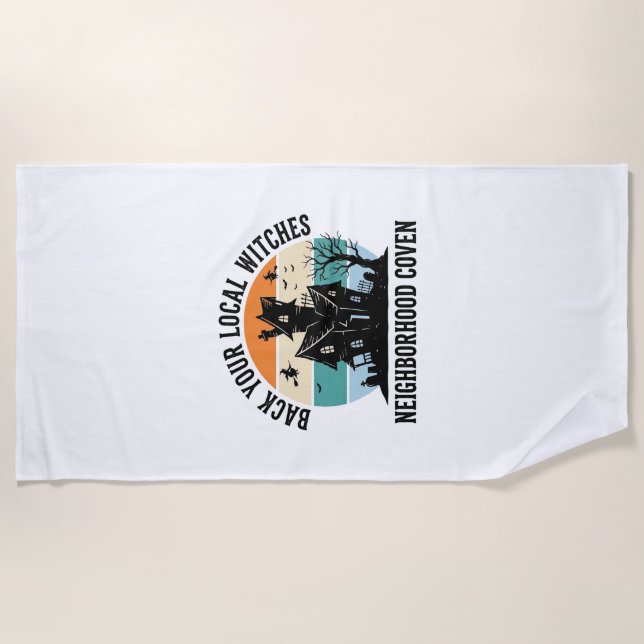 Serviette De Plage Maison Hantée de la Sorcière Locale d'Halloween Ar (Devant)