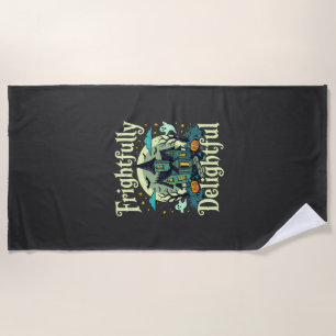 Serviette De Plage Maison Hantée Halloween Effroyablement Délicieuse
