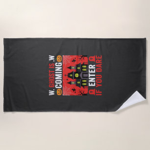 Serviette De Plage Maison Hantée Halloween Entrez Si Vous Osez