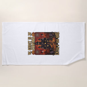 Serviette De Plage Maison hantée Halloween Fantôme arrive Citrouilles